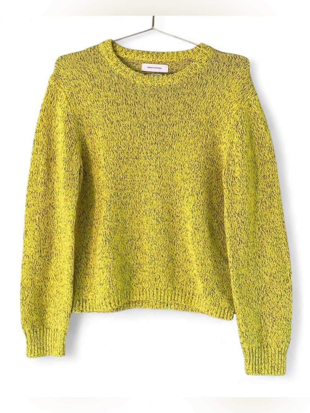 Urban Outfitters Yellow Marled Knit Sweater – Cropped Chunky Crewneck (S)